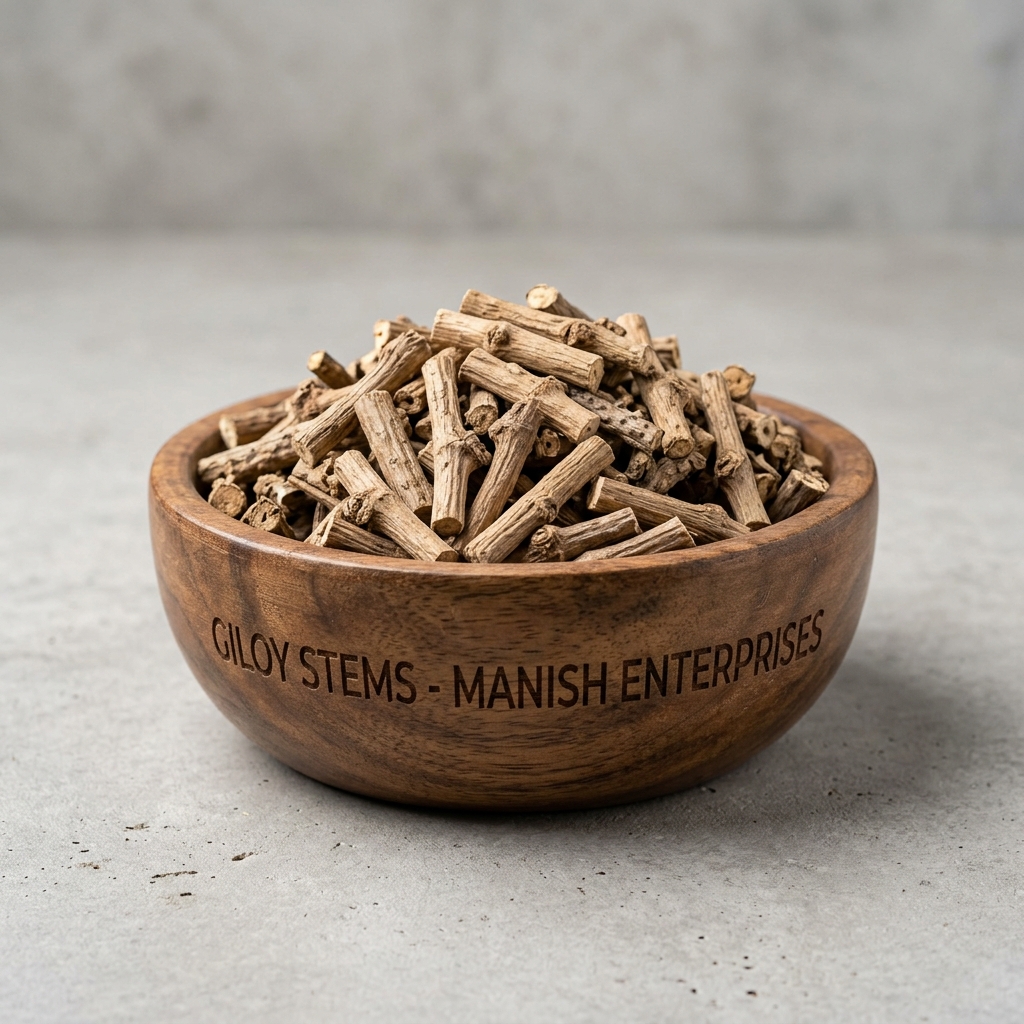 Premium dried Giloy stems ready for bulk wholesale export Neemuch Manish Enterprises
