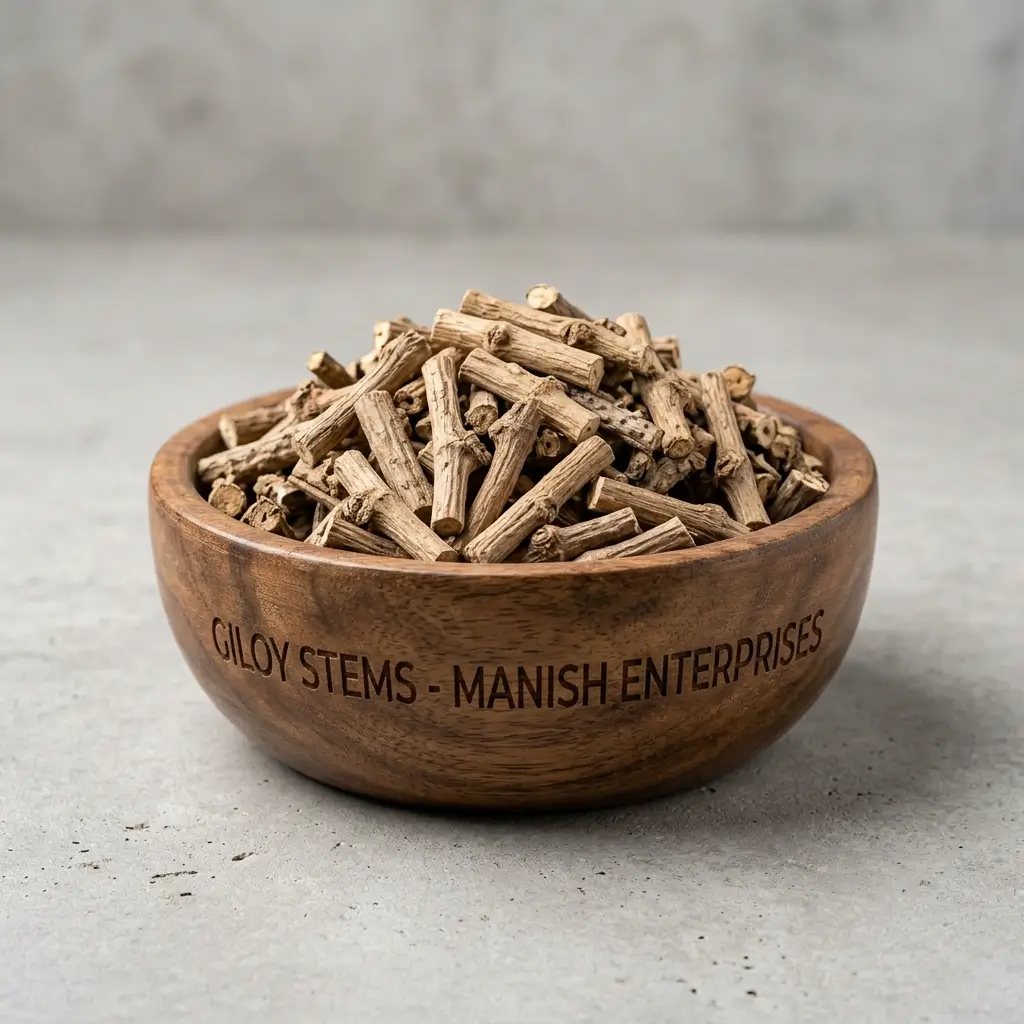 Premium dried Giloy stems ready for bulk wholesale export Neemuch Manish Enterprises