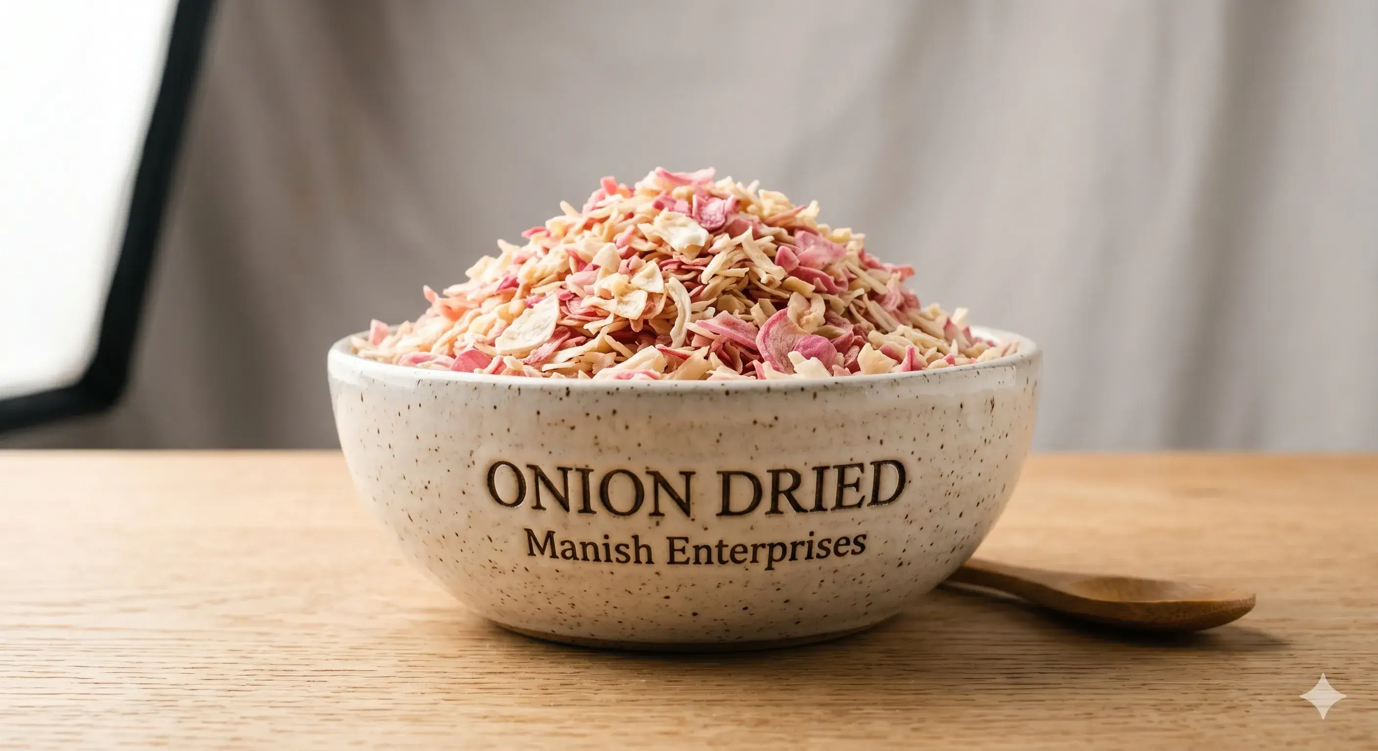 Premium wholesale dried onion flakes Allium cepa Neemuch Manish Enterprises
